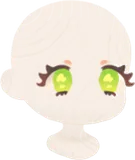 ぱっちりライトグリーンの瞳