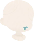 ふた葉をくわえた口