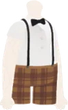 シャツとチェックのショートパンツ