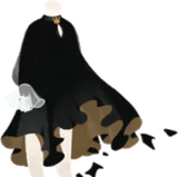 強い風になびく少女のドレス