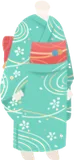 涼しげ浅葱色の浴衣