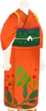 にんじん色のたすき掛け着物