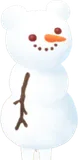 森の雪で作ったゆきだるま