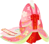 お雛様の桃色十二単