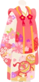 桃色の被布着
