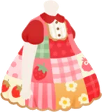 イチゴパッチワークワンピース