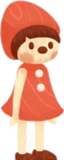 木彫りのイチゴ人形