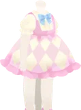 白のダイヤチェックワンピース
