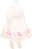 白いフラワリーワンピース