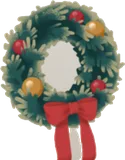 赤いリボンのクリスマスリース
