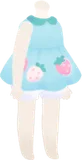 苺柄の水色ワンピース