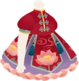 蓮柄のチャイナドレス