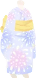 花火柄の浴衣