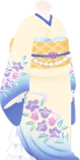 リンドウ柄の着物