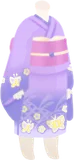 藤色の蝶の着物