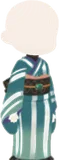 縞柄の緑の着物