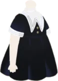 ライン襟のワンピース・黒