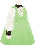 花柄のシースルーワンピース・緑