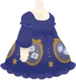 宝物が描かれたワンピ・青