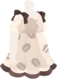 リボンコーヒーワンピ・白