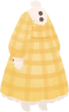 素朴なチェックワンピ・イエロー