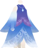 宵口の空のロングドレス