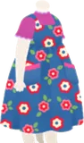 レトロな花柄エプロンワンピ