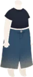 デニムスカートコーデ・黒