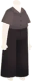 チャコールグレーシャツコーデ