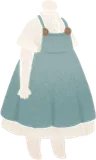 素朴なナチュラルシャツワンピ・青