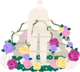 薔薇で飾られたドレスフープ