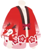 ツノツキウリュー柄の半纏