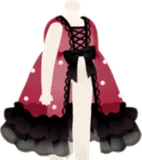 深紅のチュールドレス