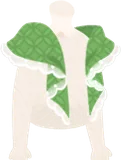 フリルの付いた緑のショール