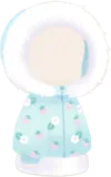 ストロベリー柄のファーダウン