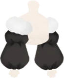 ファー付き黒色アウター