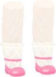 レースピンクパンプス