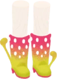 水玉のロングブーツ