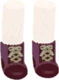 ダークビンクの編み上げブーツ