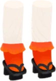 ひらひら足袋の下駄・朱