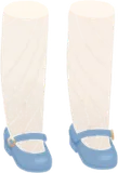水色のストラップシューズ