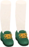 グリーンレースアップシューズ