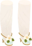 白い小花で飾った靴