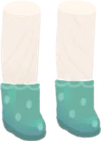 グリーンの水玉長靴