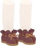 皮の巾着ブーツ