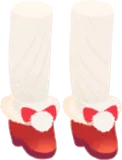 ファーで飾られたサンタブーツ
