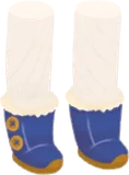 青いボア付きブーツ