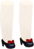 可憐な林檎色リボンのパンプス
