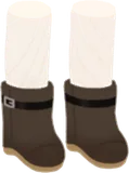 革ベルトのブラウンブーツ