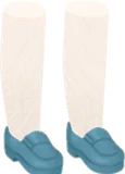 ダイナーの水色ローファー